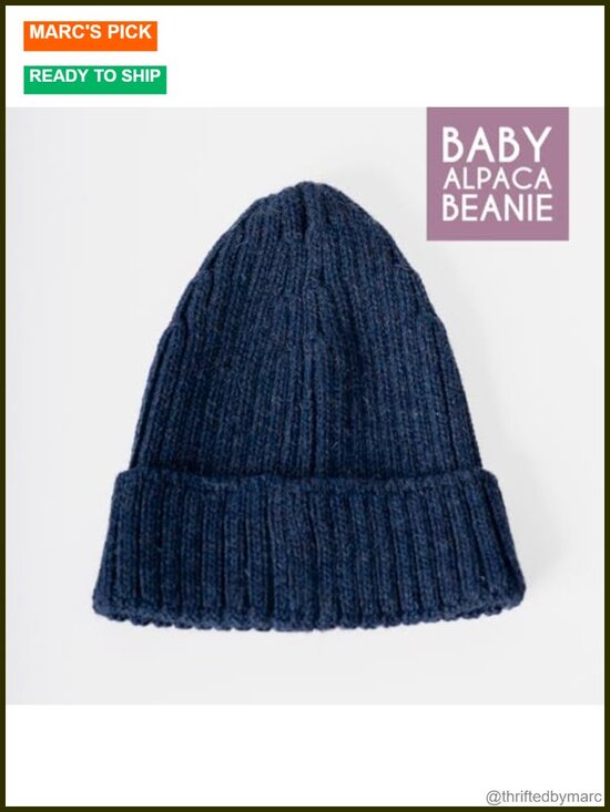 Unisex 100% Baby Alpaca Wool Beanie Hat – Lightweight Warm Winter Knit